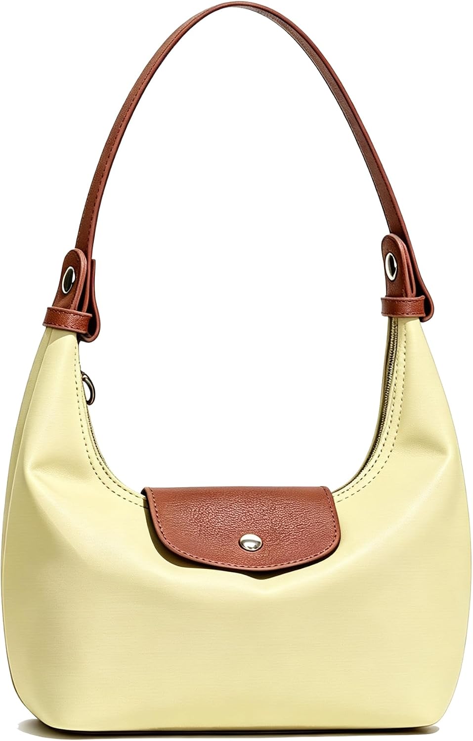 Convertible Mini Nylon Shoulder Bag - Lightweight Crossbody Crescent Dumpling Purse with 2 Straps