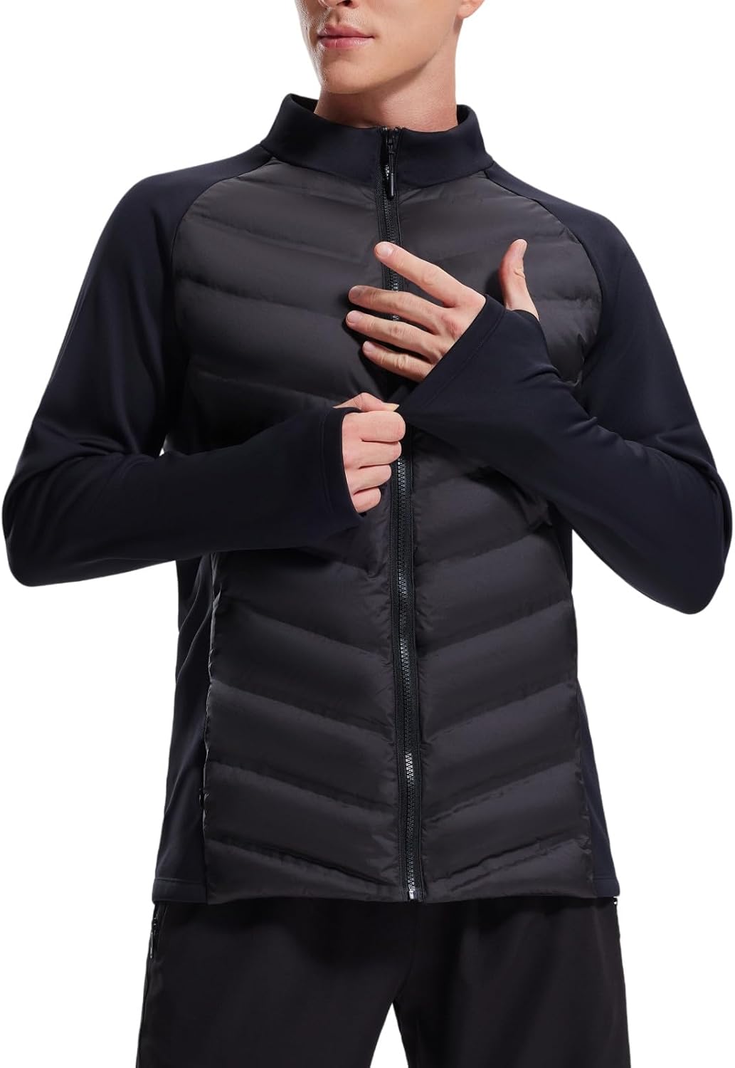 AFZ Mens Lightweight Puffer Jacket 800-Down-Fill Water Resistant Quilted Duck Down Jackets for Running