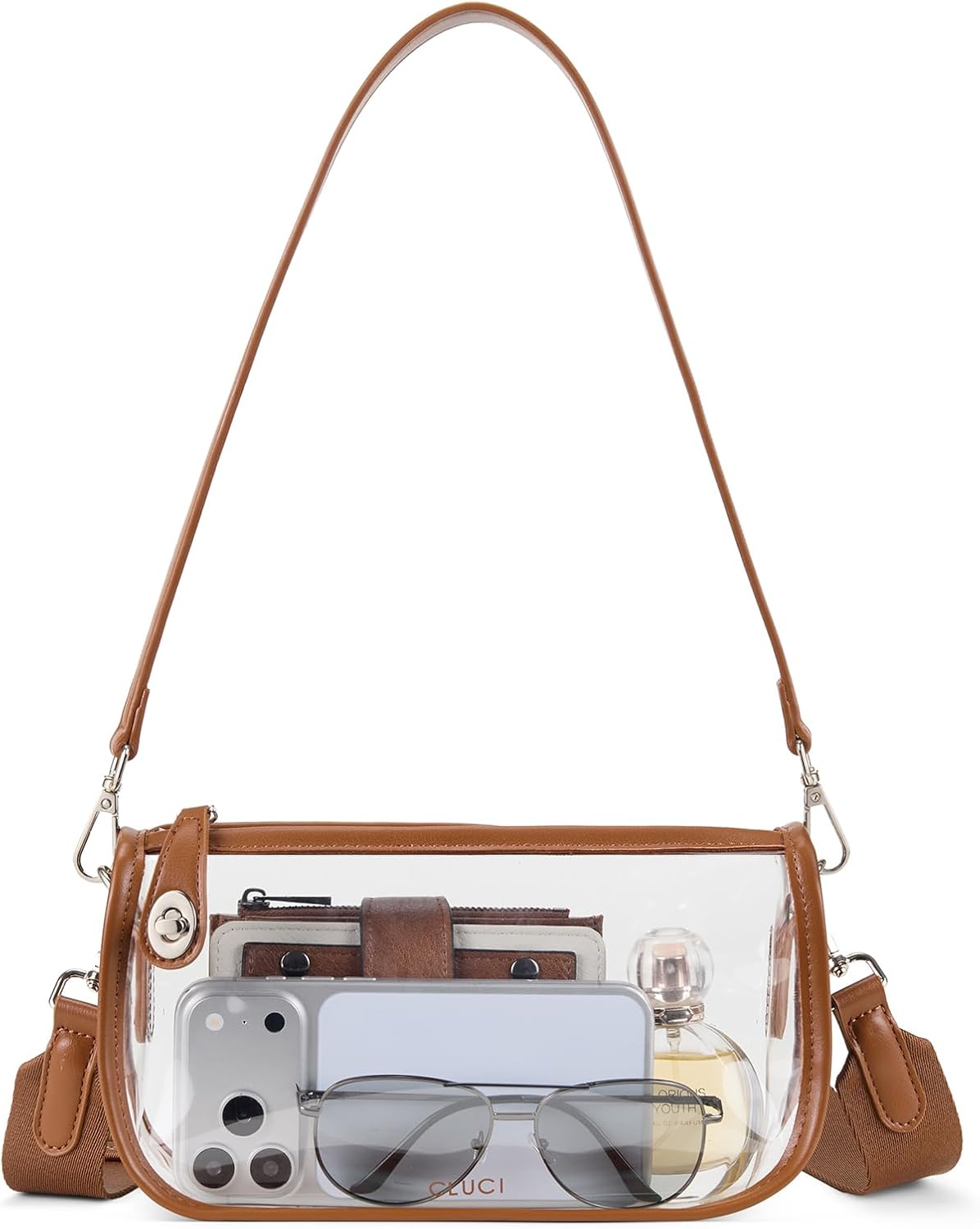 Clear Purse Crossbody Bag for Women - Transparent Shoulder Bag for Concerts and Sports Events