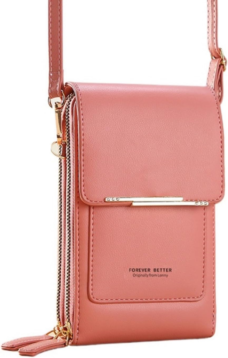 Touchscreen Phone Crossbody Bag for Women, RFID Blocking PU Leather Anti-Theft Wallet