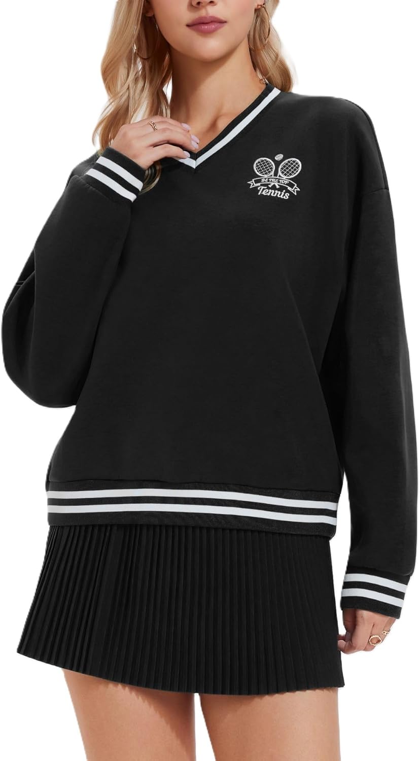 AFZ Women 2 Piece Tennis Skirt Set Athletic Sweater Skort Sets Y2K Preppy Lounge Tracksuit Outfits