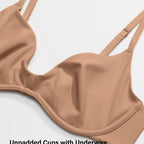 Women's Plunge Unlined Underwire Bra - Sexy Demi Balconette Lingerie