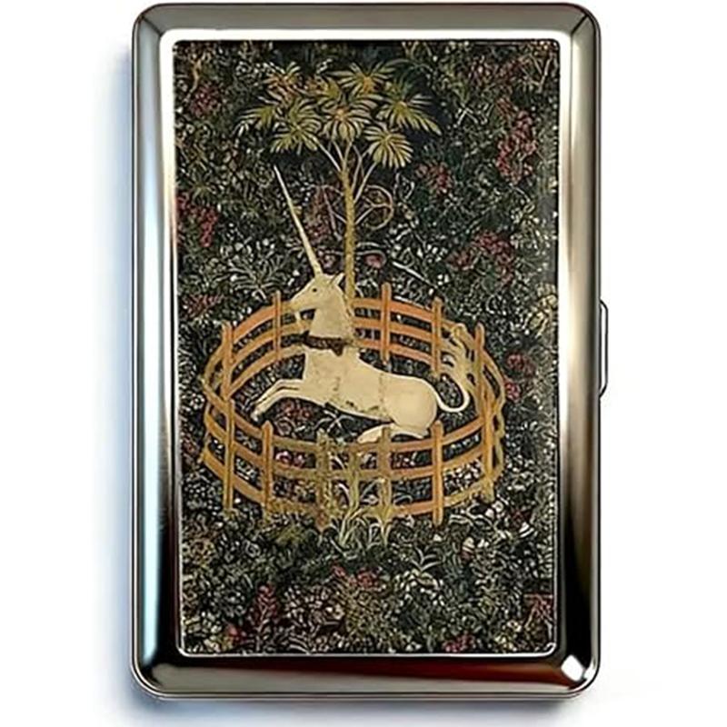 Vintage Style Metal RFID Blocking Card Case - Durable High-Polish Wallet for Men and Women