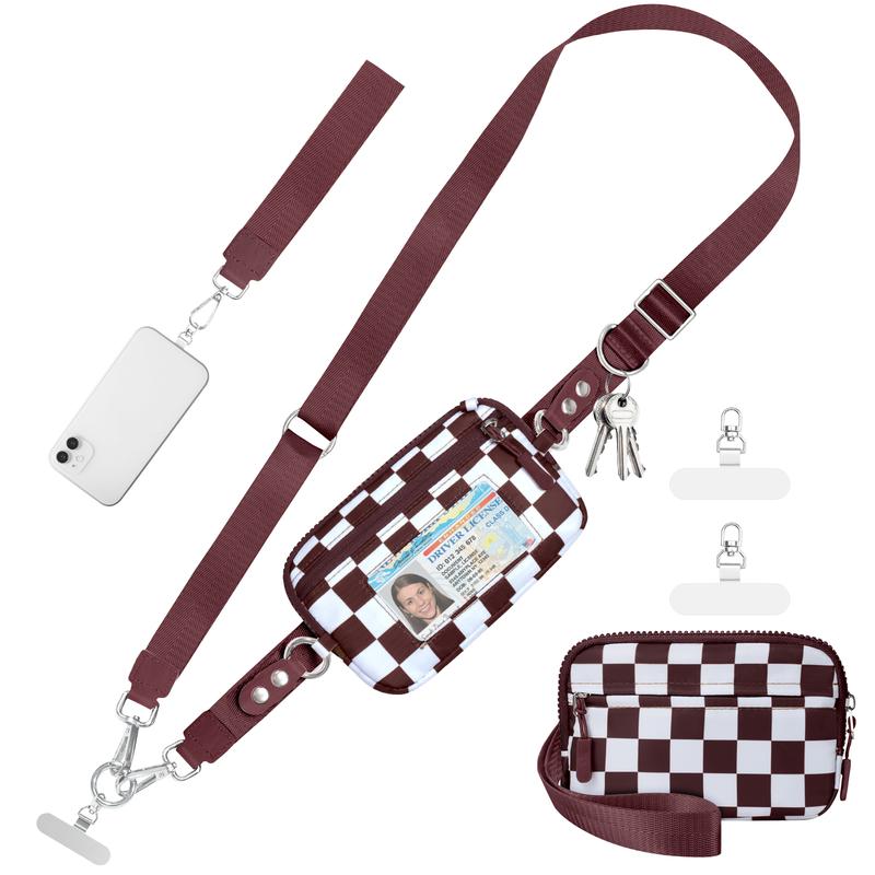 Universal Phone Strap Bag with RFID-Blocking Wristlet Wallet - Adjustable Crossbody Lanyard