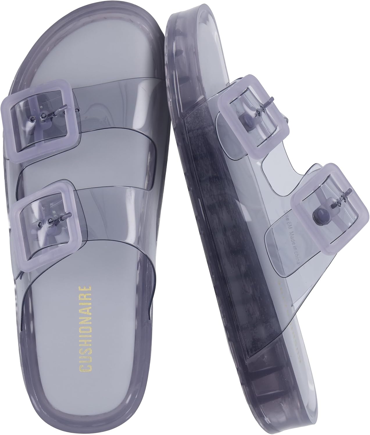 Women's Waterproof Double Buckle Pool Slides - Adjustable Slip-On Beach Sandals