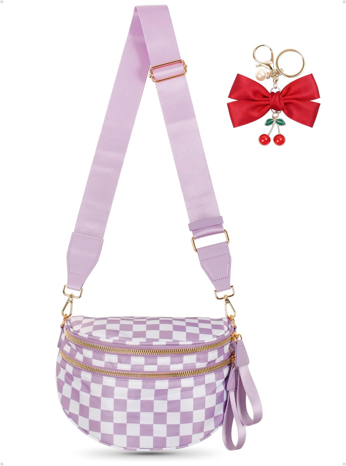 Leopard Print Crossbody Bag for Women - Spacious Nylon Bum Bag & Belt Wallet