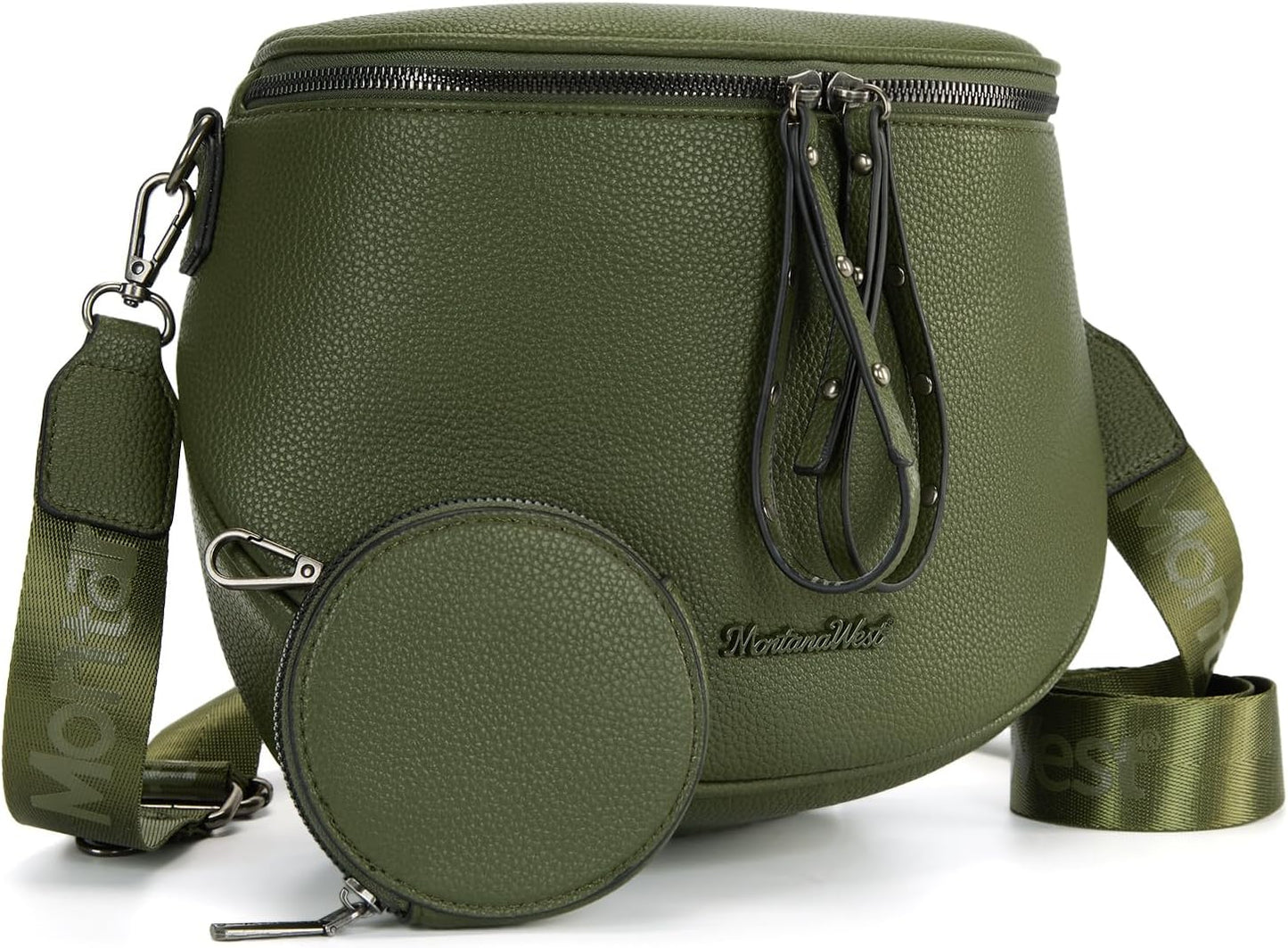 Large Crossbody Bum Bag for Women, Soft Vegan Leather Travel Fanny Pack with Coin Purse
