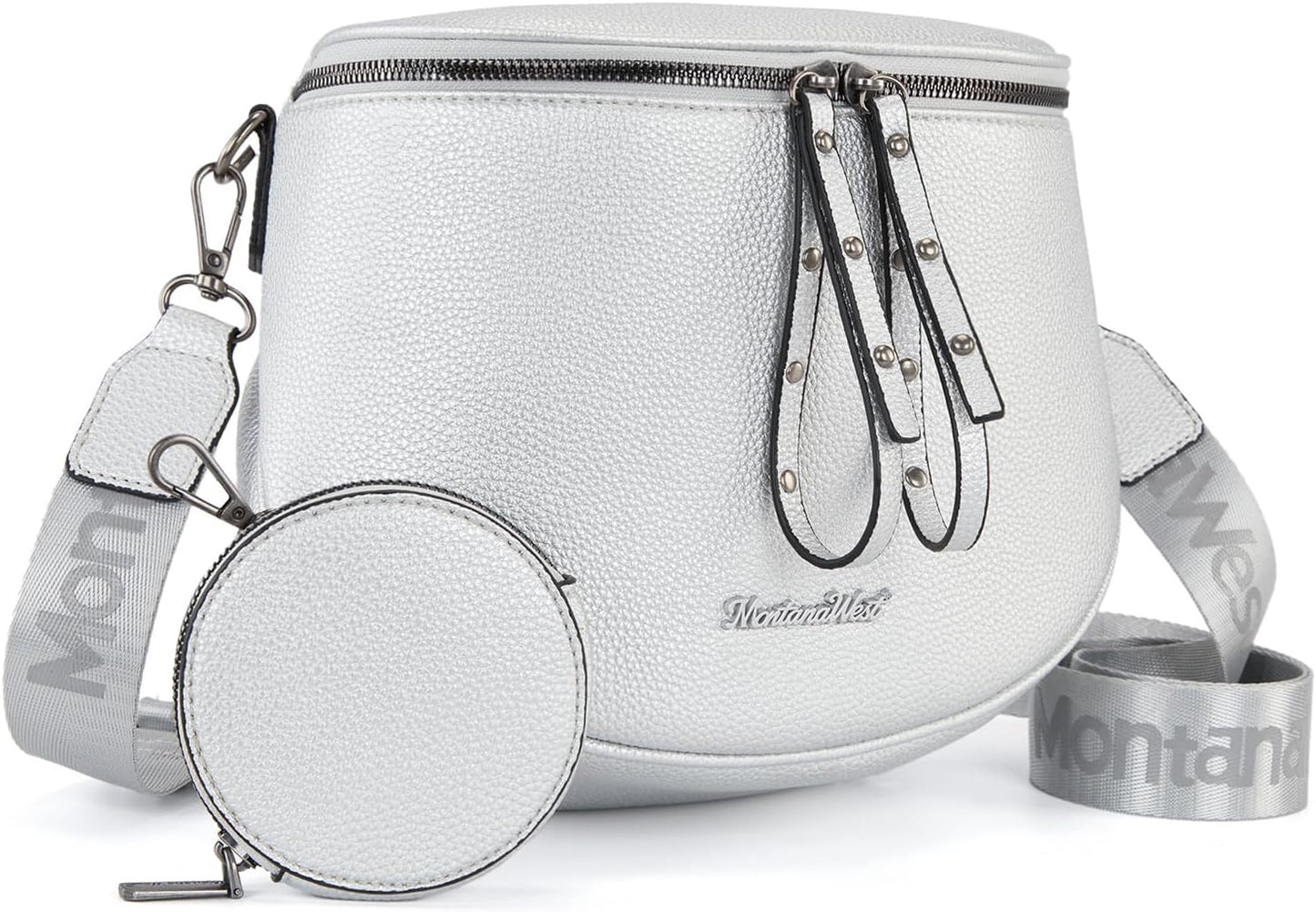 Large Crossbody Bum Bag for Women, Soft Vegan Leather Travel Fanny Pack with Coin Purse