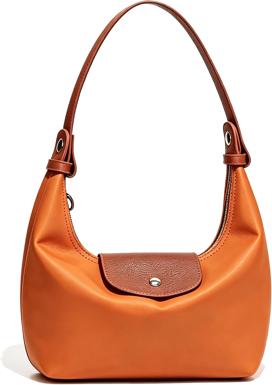 Convertible Mini Nylon Shoulder Bag - Lightweight Crossbody Crescent Dumpling Purse with 2 Straps