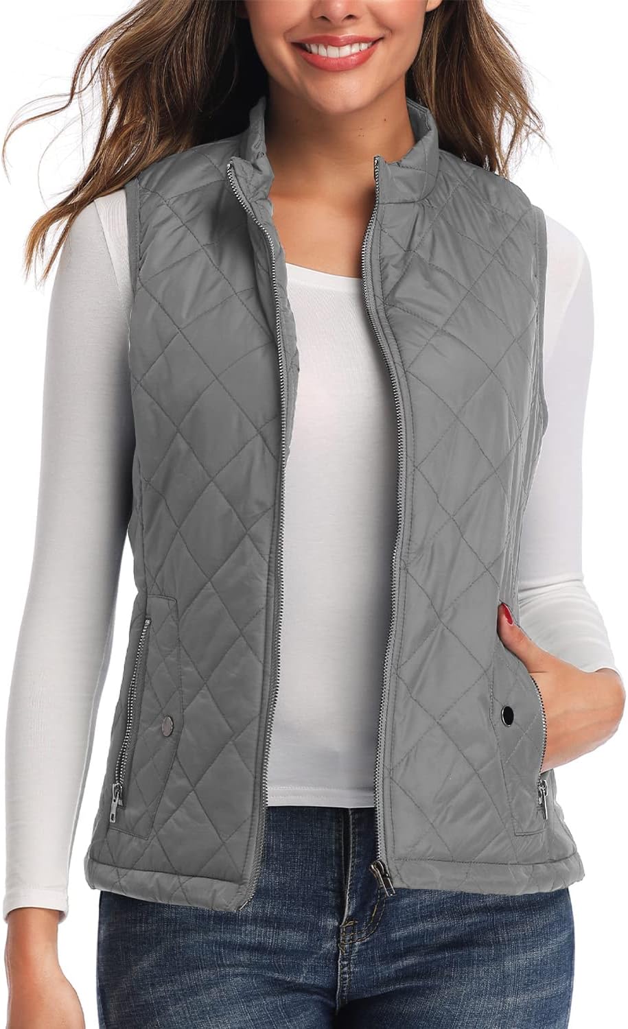 Women's Quilted Vest Lightweight Packable Puffer Gilet for Outdoor Travel