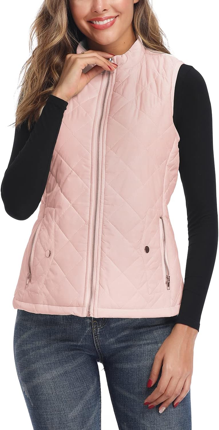 Women's Quilted Vest Lightweight Packable Puffer Gilet for Outdoor Travel