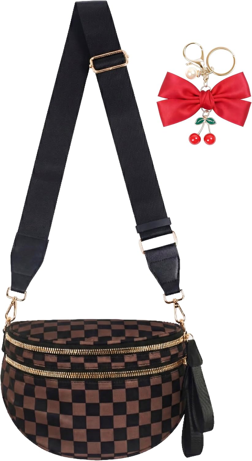 Leopard Print Crossbody Bag for Women - Spacious Nylon Bum Bag & Belt Wallet