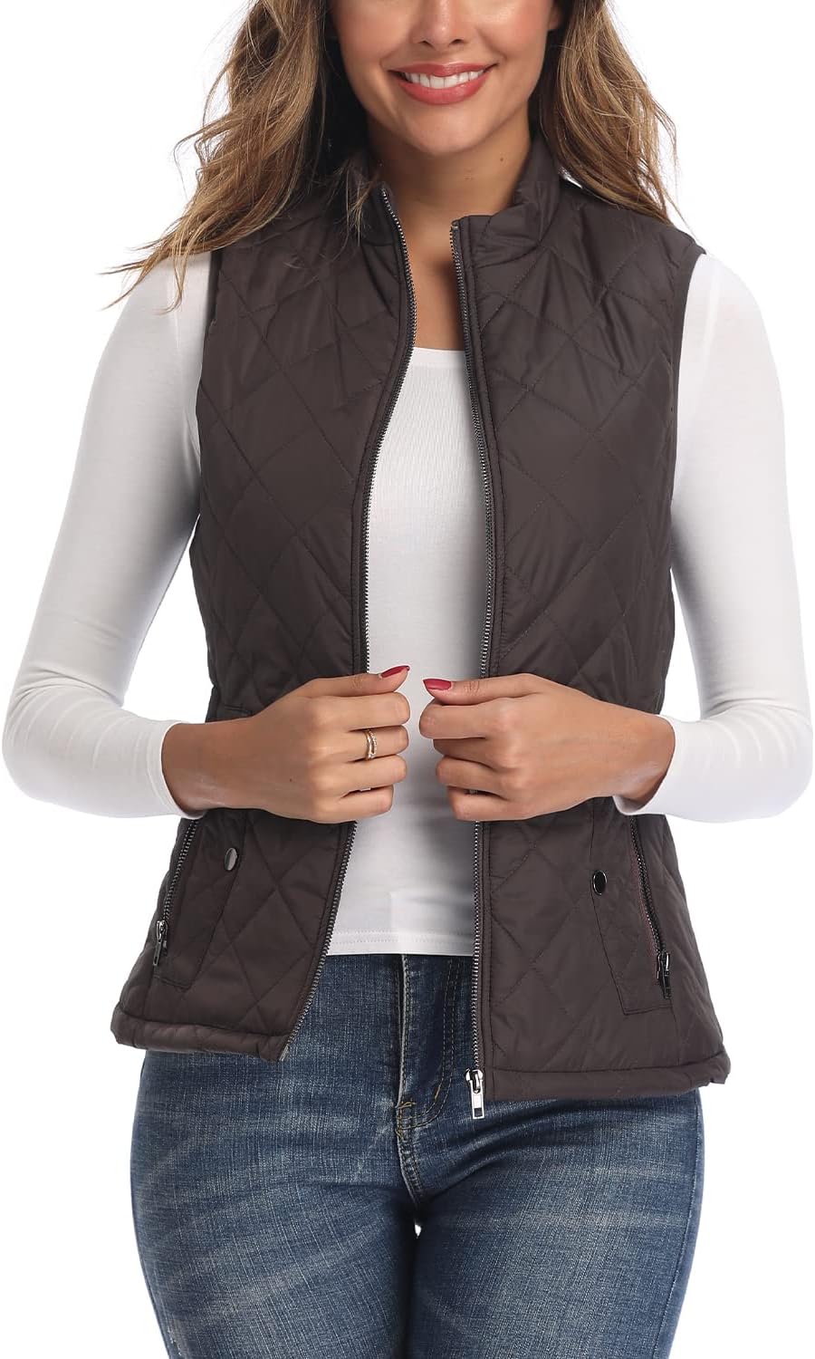 Women's Quilted Vest Lightweight Packable Puffer Gilet for Outdoor Travel