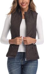 Women's Quilted Vest Lightweight Packable Puffer Gilet for Outdoor Travel