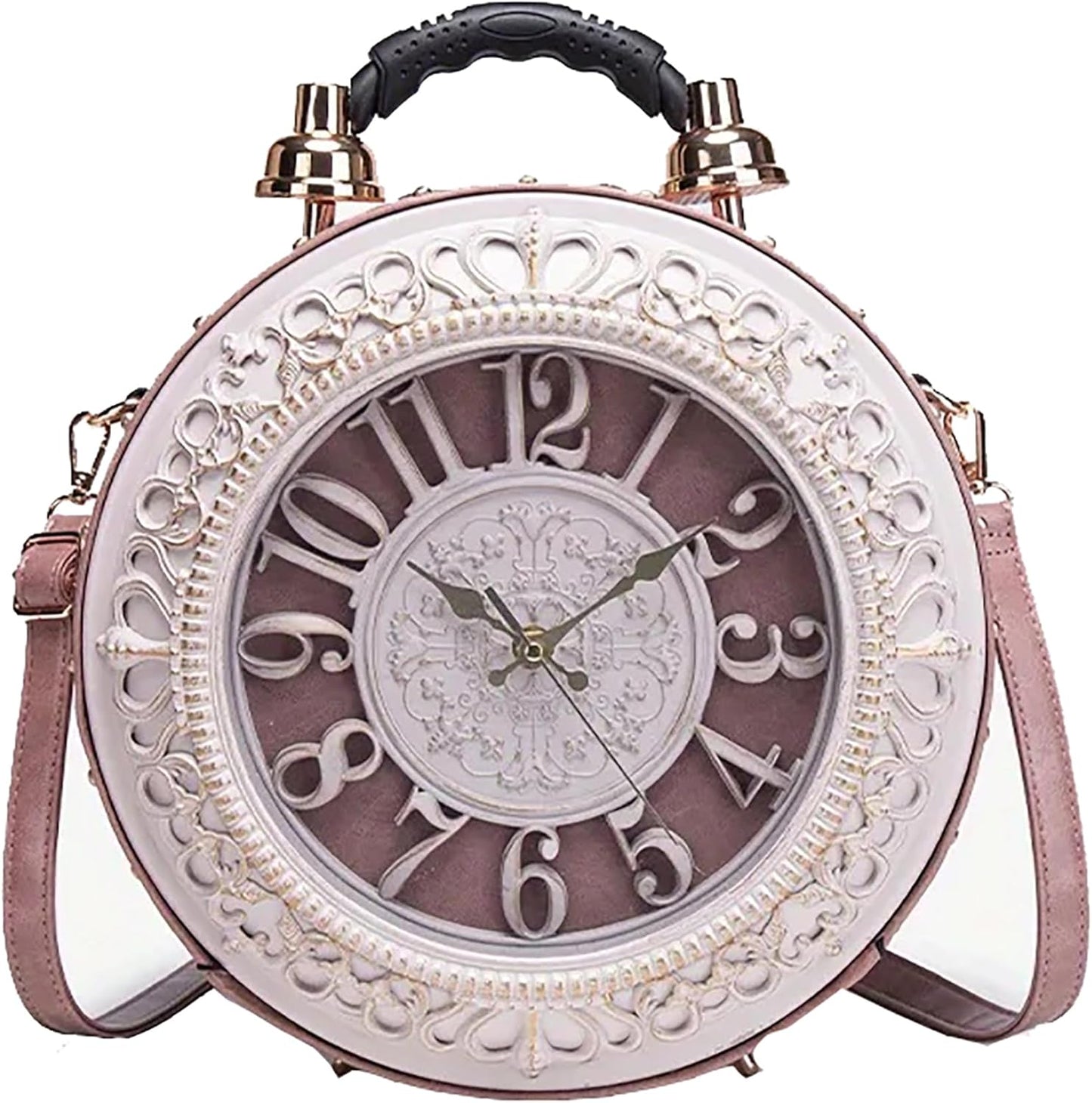 Retro Clock Shaped Crossbody Purse - Vintage Steampunk Shoulder Bag for Women