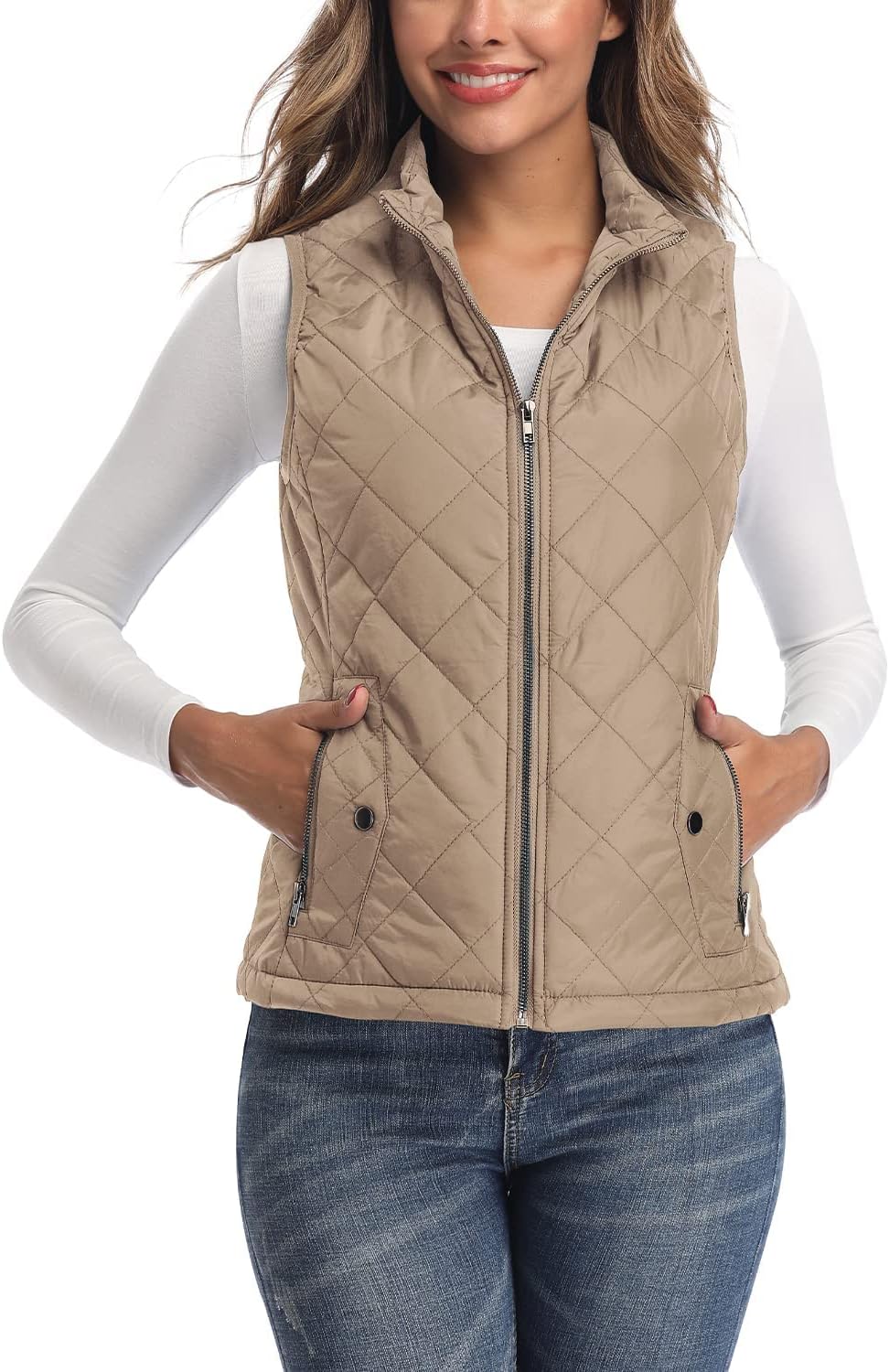 Women's Quilted Vest Lightweight Packable Puffer Gilet for Outdoor Travel