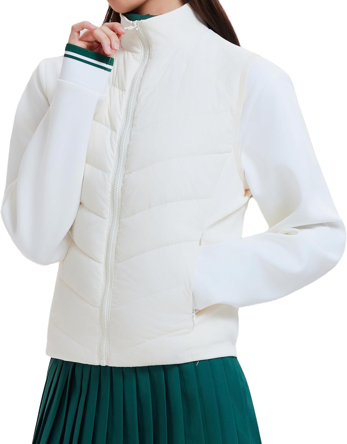 AFZ Women's Lightweight Puffer Vest 800FP Winter Down Vest Sleeveless Quilted Water Resistant Running Jacket