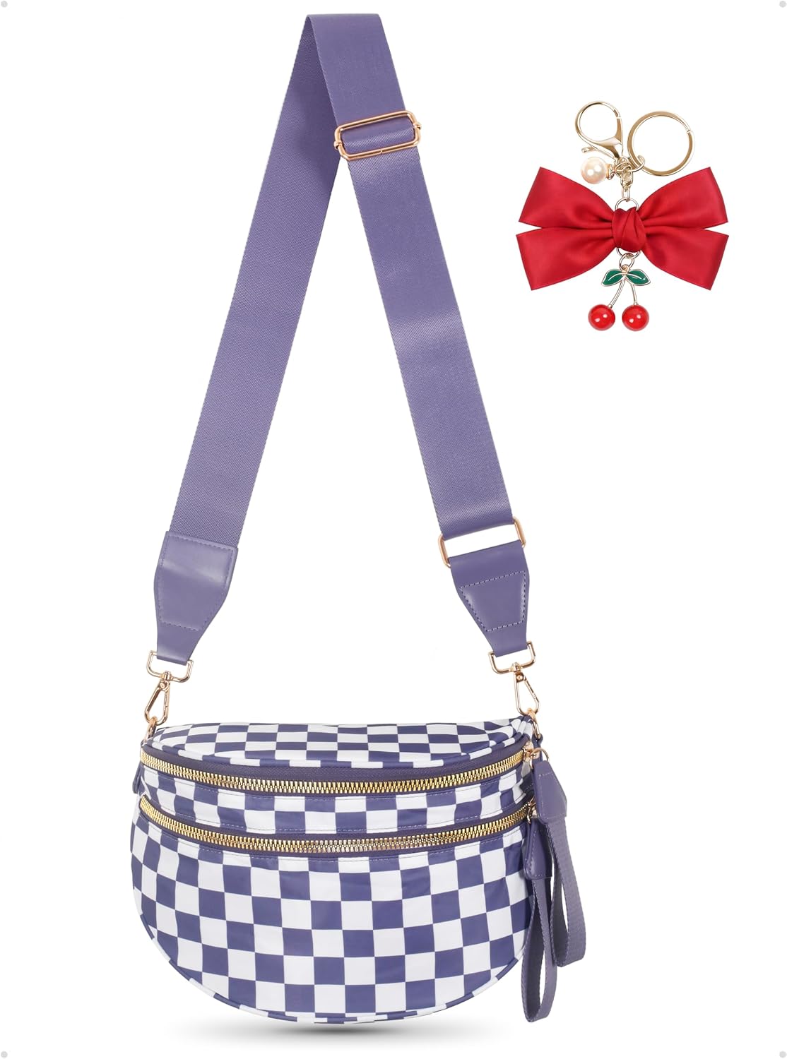 Leopard Print Crossbody Bag for Women - Spacious Nylon Bum Bag & Belt Wallet