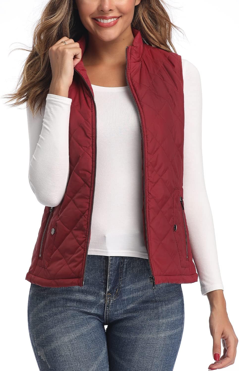 Women's Quilted Vest Lightweight Packable Puffer Gilet for Outdoor Travel