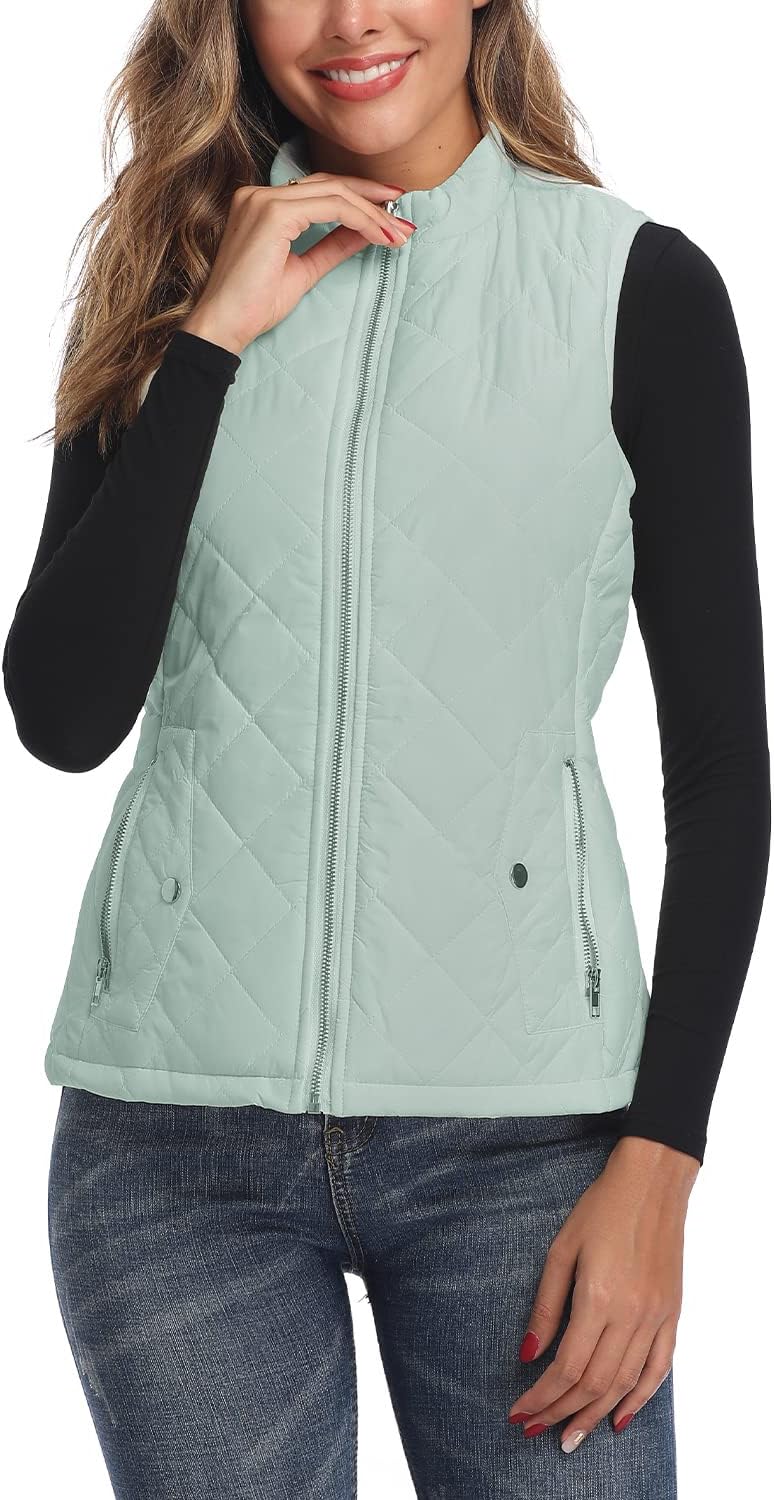 Women's Quilted Vest Lightweight Packable Puffer Gilet for Outdoor Travel