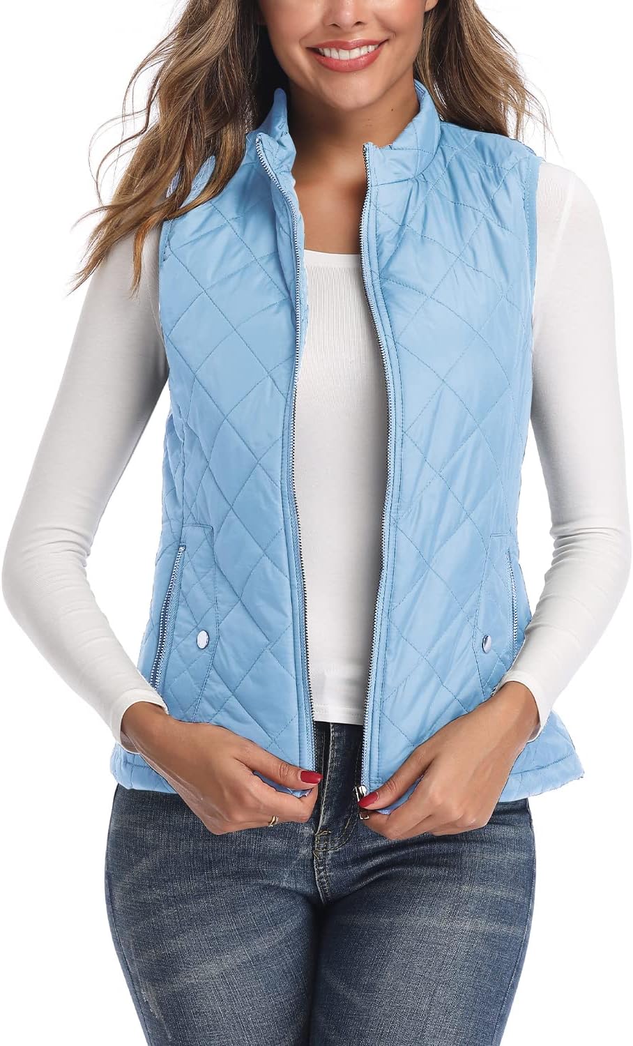 Women's Quilted Vest Lightweight Packable Puffer Gilet for Outdoor Travel