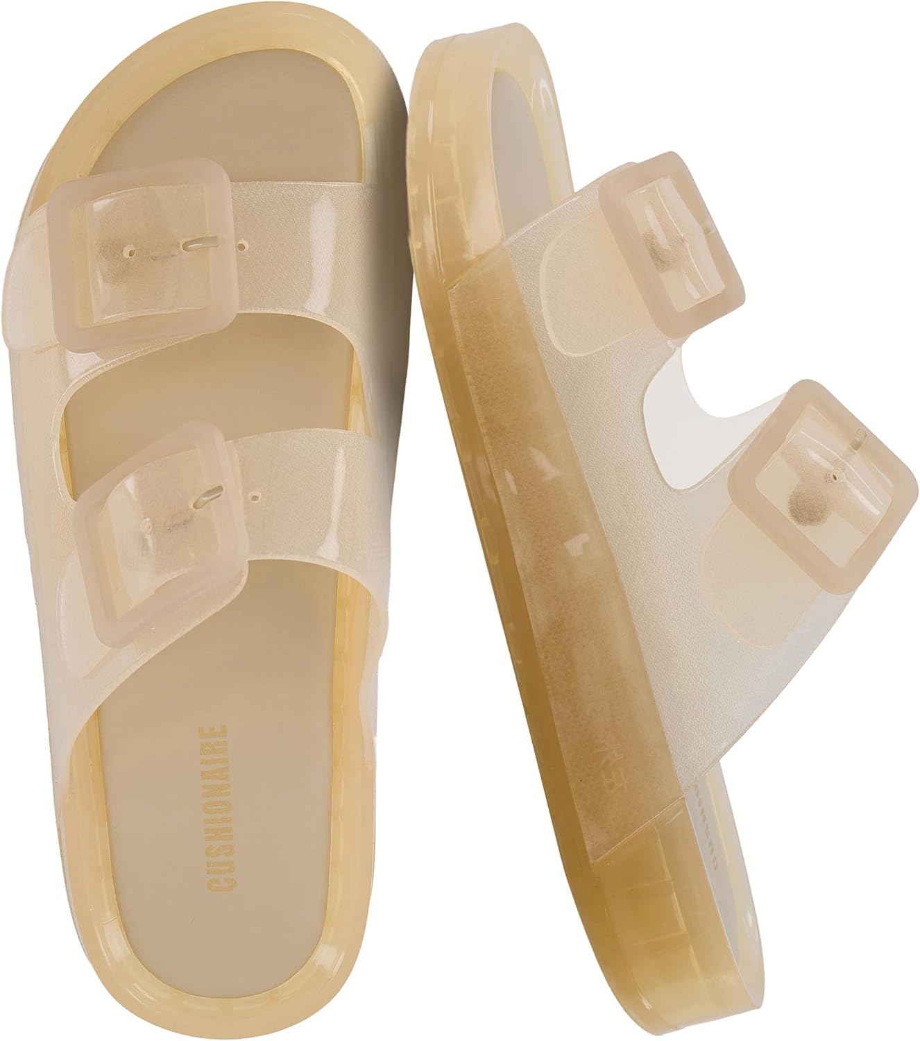 Women's Waterproof Double Buckle Pool Slides - Adjustable Slip-On Beach Sandals