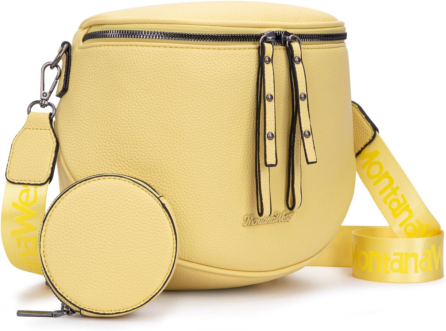 Large Crossbody Bum Bag for Women, Soft Vegan Leather Travel Fanny Pack with Coin Purse