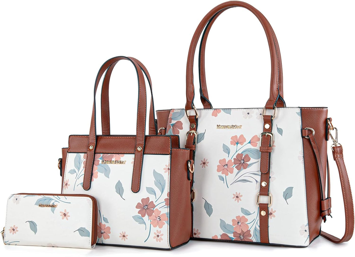 3PCS Purses for Women Set - Tote Bag, Shoulder Satchel, and Matching Wallet