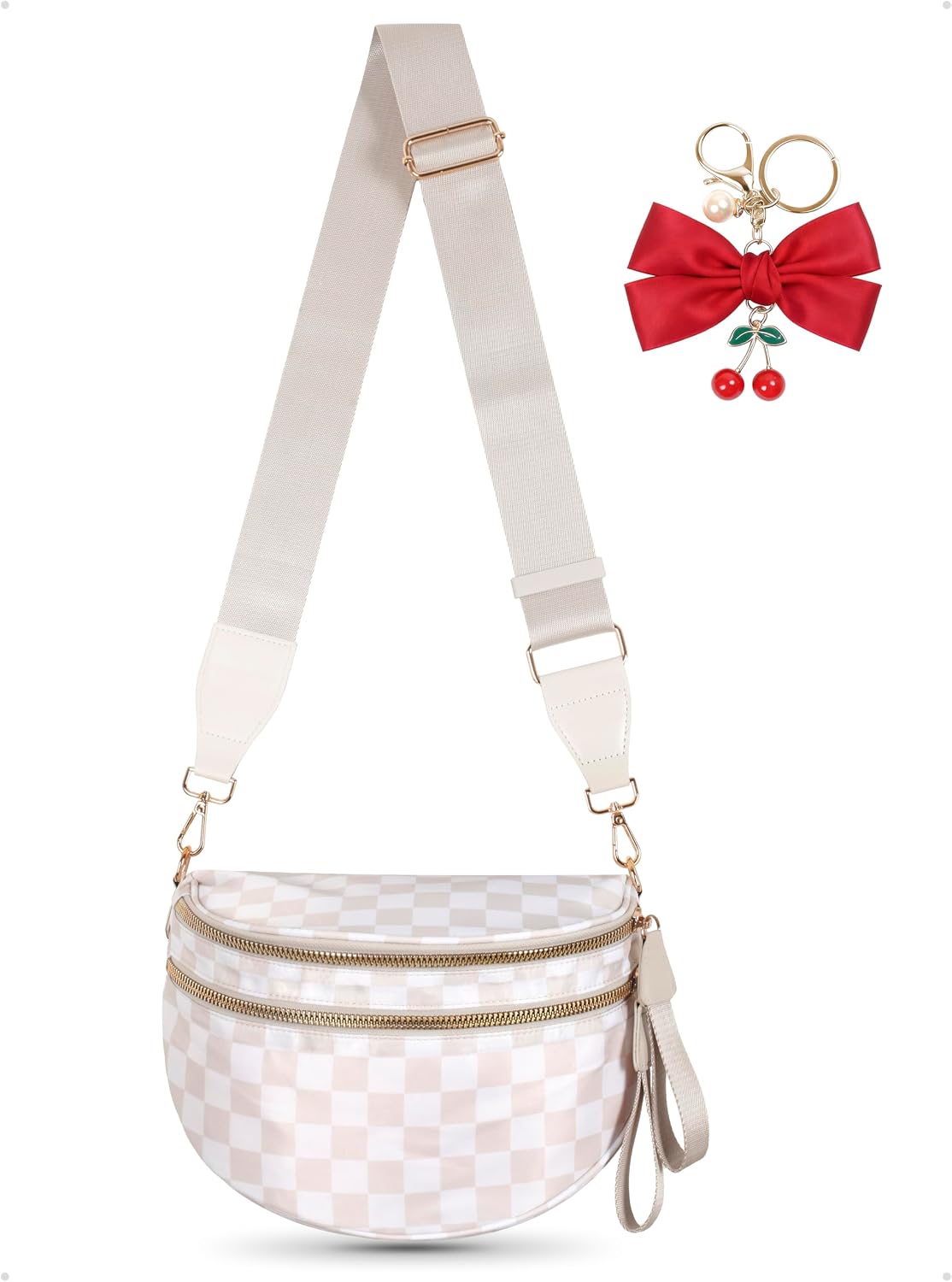 Leopard Print Crossbody Bag for Women - Spacious Nylon Bum Bag & Belt Wallet