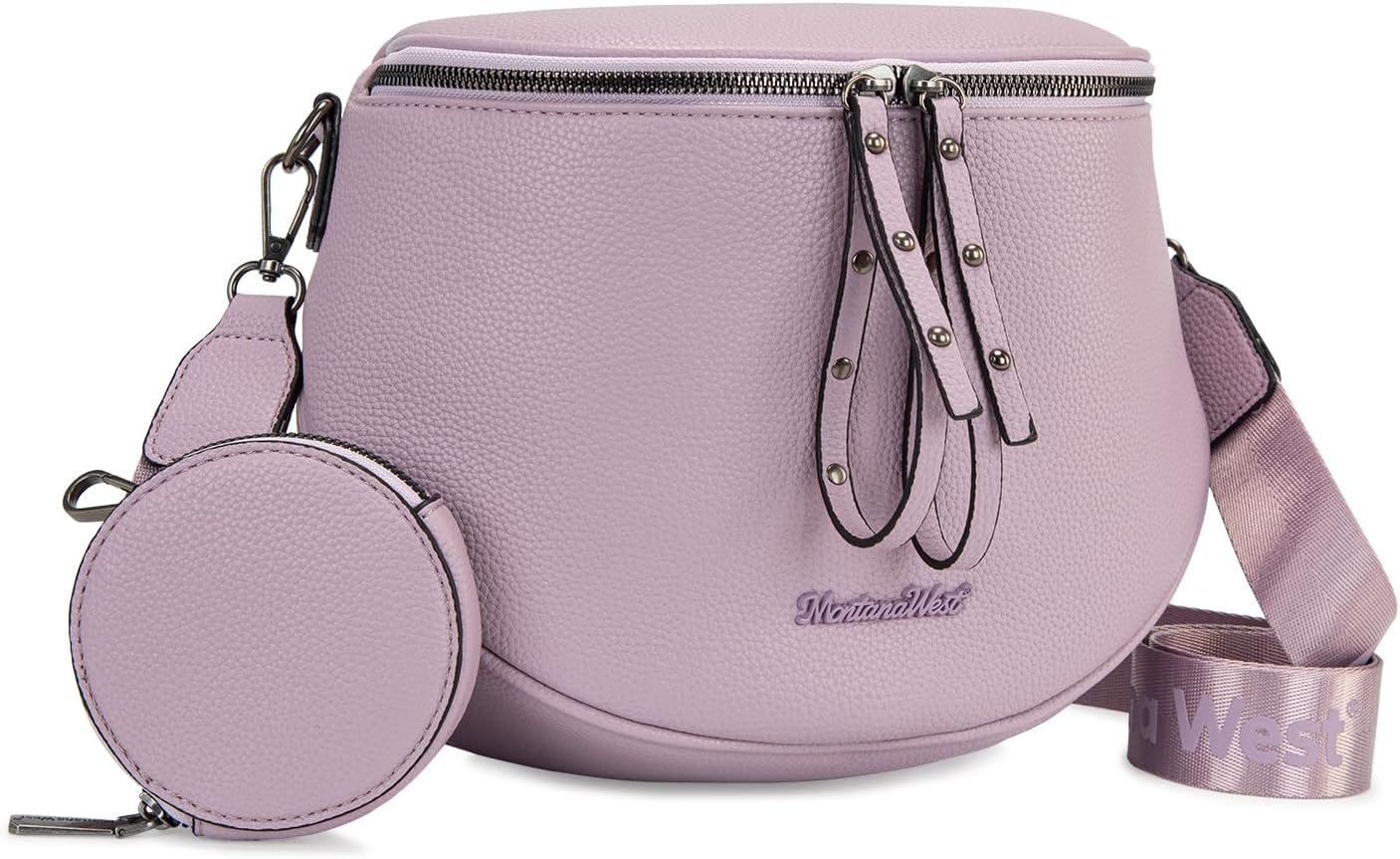 Large Crossbody Bum Bag for Women, Soft Vegan Leather Travel Fanny Pack with Coin Purse