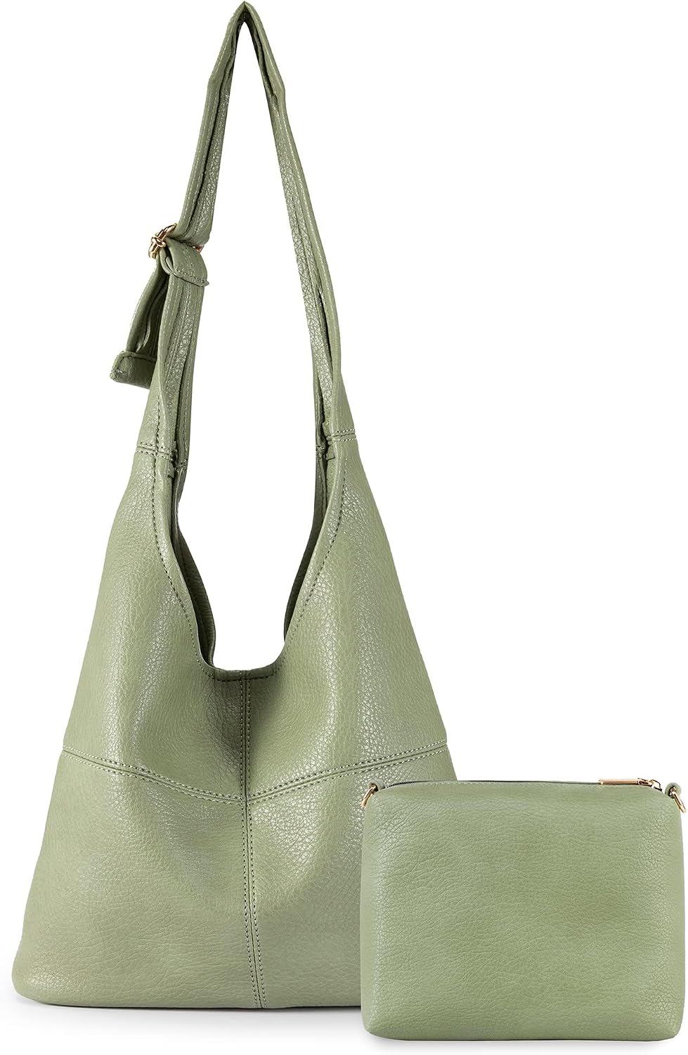 Ultra Soft Foldable Hobo Bag for Women - Slouchy Shoulder Handbag with Cosmetic Pouch