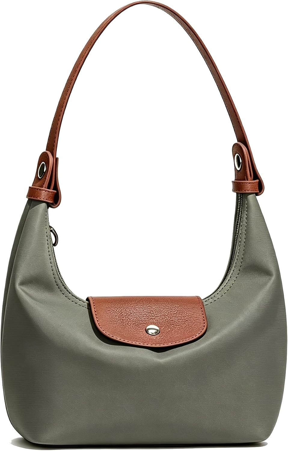 Convertible Mini Nylon Shoulder Bag - Lightweight Crossbody Crescent Dumpling Purse with 2 Straps