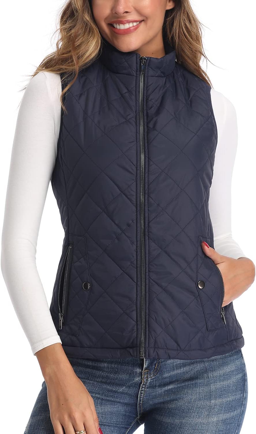 Women's Quilted Vest Lightweight Packable Puffer Gilet for Outdoor Travel