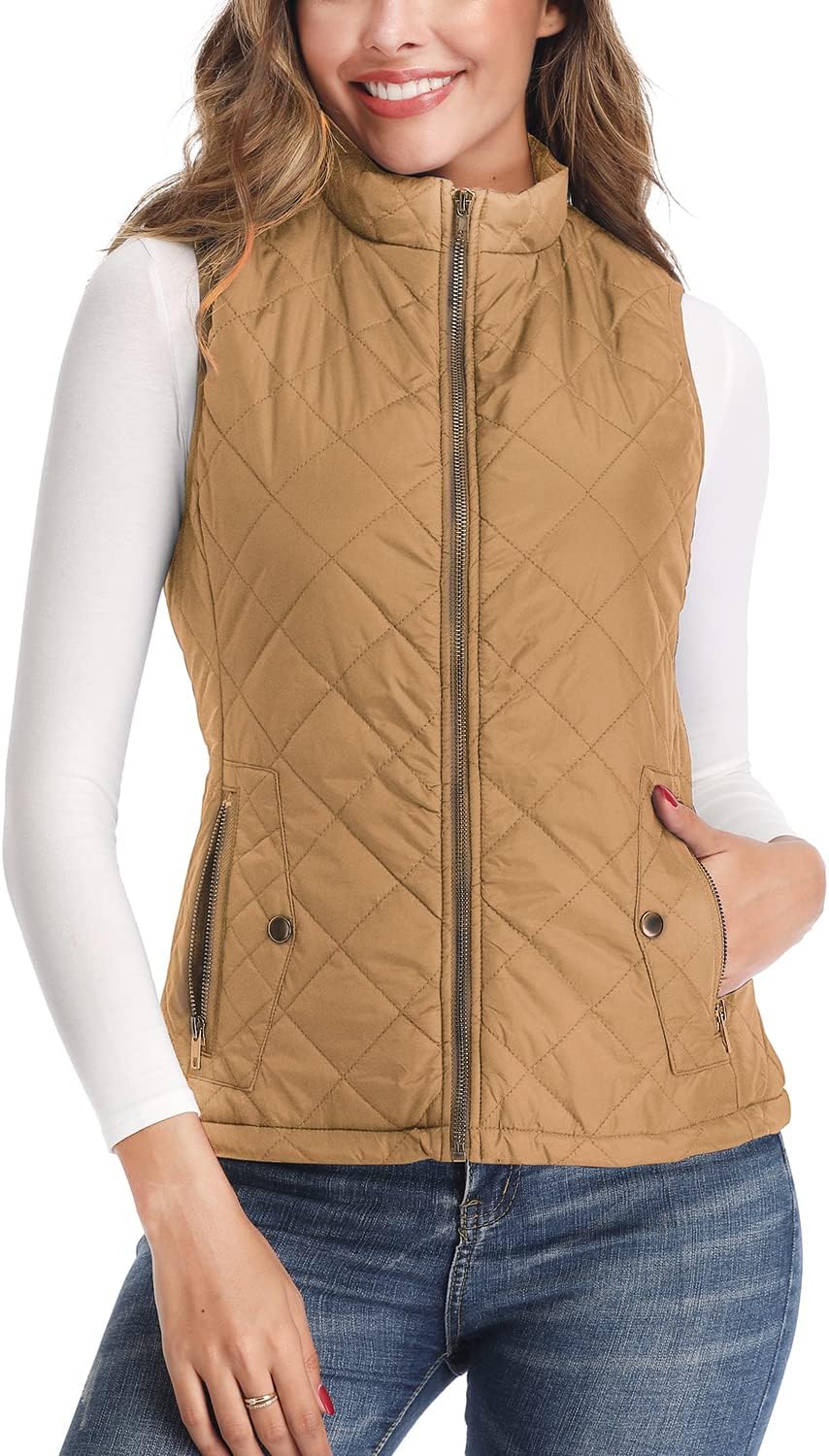 Women's Quilted Vest Lightweight Packable Puffer Gilet for Outdoor Travel