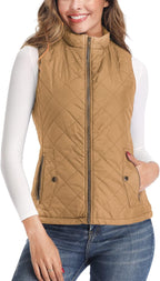 Women's Quilted Vest Lightweight Packable Puffer Gilet for Outdoor Travel