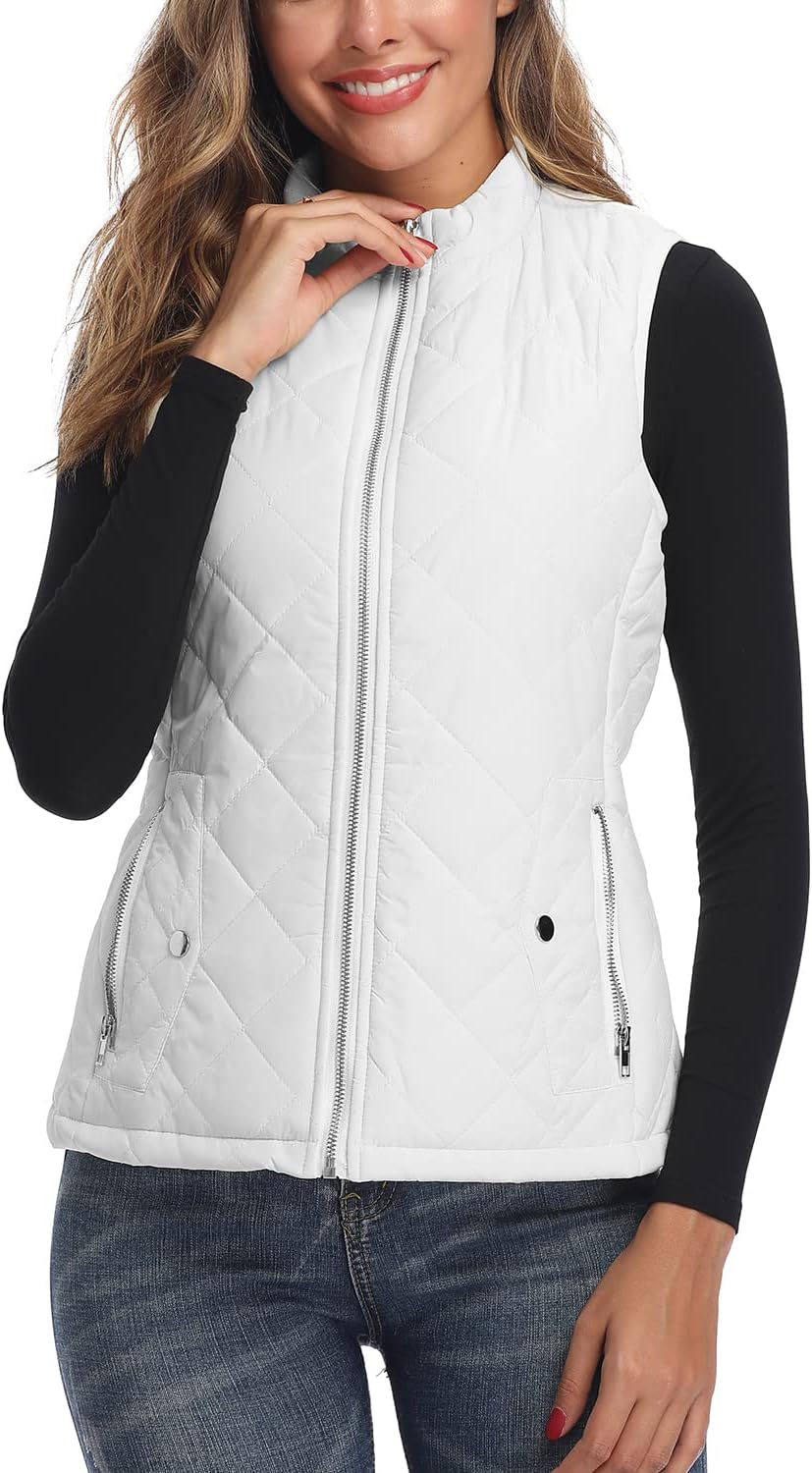 Women's Quilted Vest Lightweight Packable Puffer Gilet for Outdoor Travel