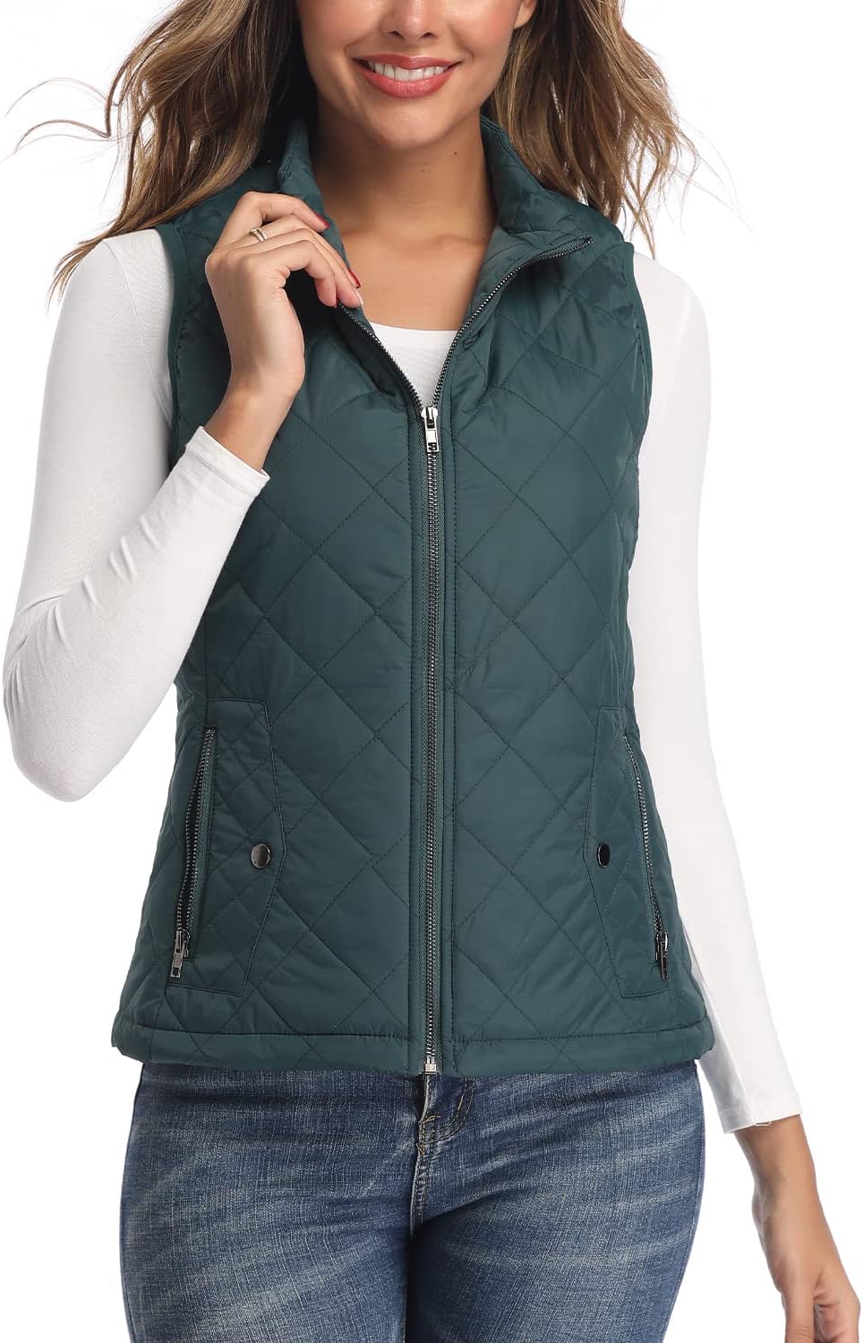 Women's Quilted Vest Lightweight Packable Puffer Gilet for Outdoor Travel