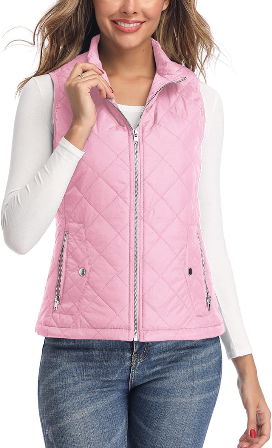 Women's Quilted Vest Lightweight Packable Puffer Gilet for Outdoor Travel