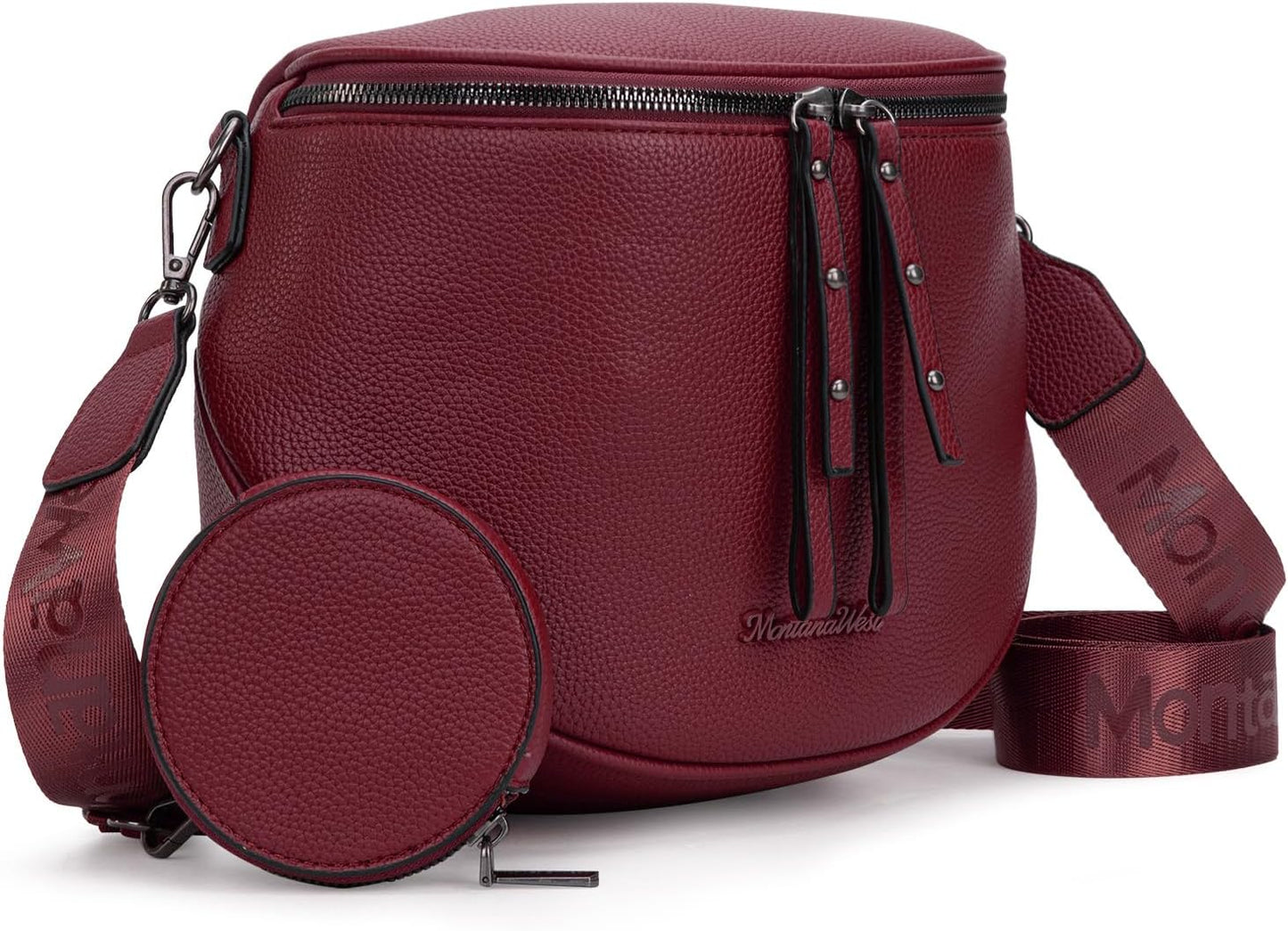 Large Crossbody Bum Bag for Women, Soft Vegan Leather Travel Fanny Pack with Coin Purse