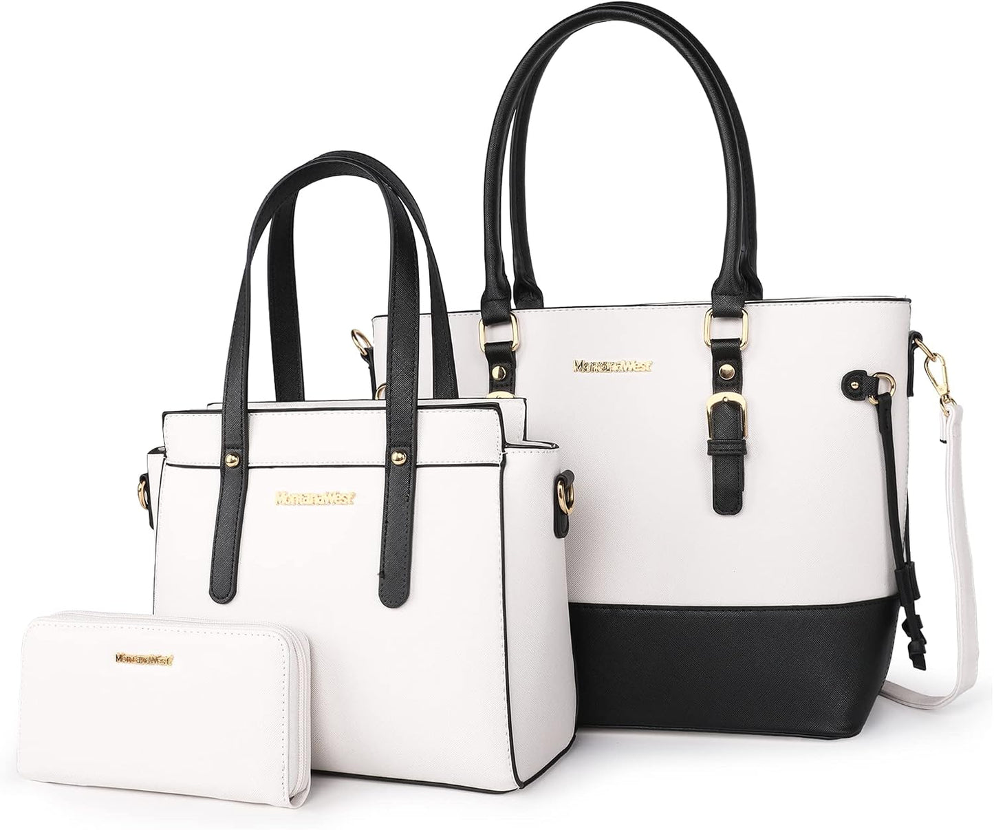 3PCS Purses for Women Set - Tote Bag, Shoulder Satchel, and Matching Wallet