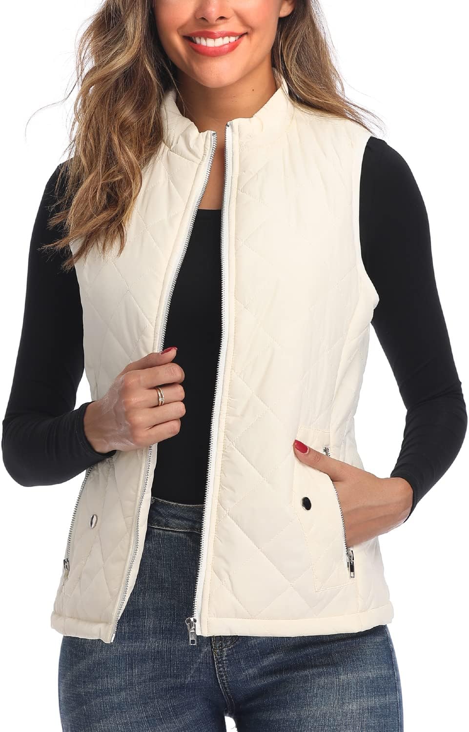Women's Quilted Vest Lightweight Packable Puffer Gilet for Outdoor Travel