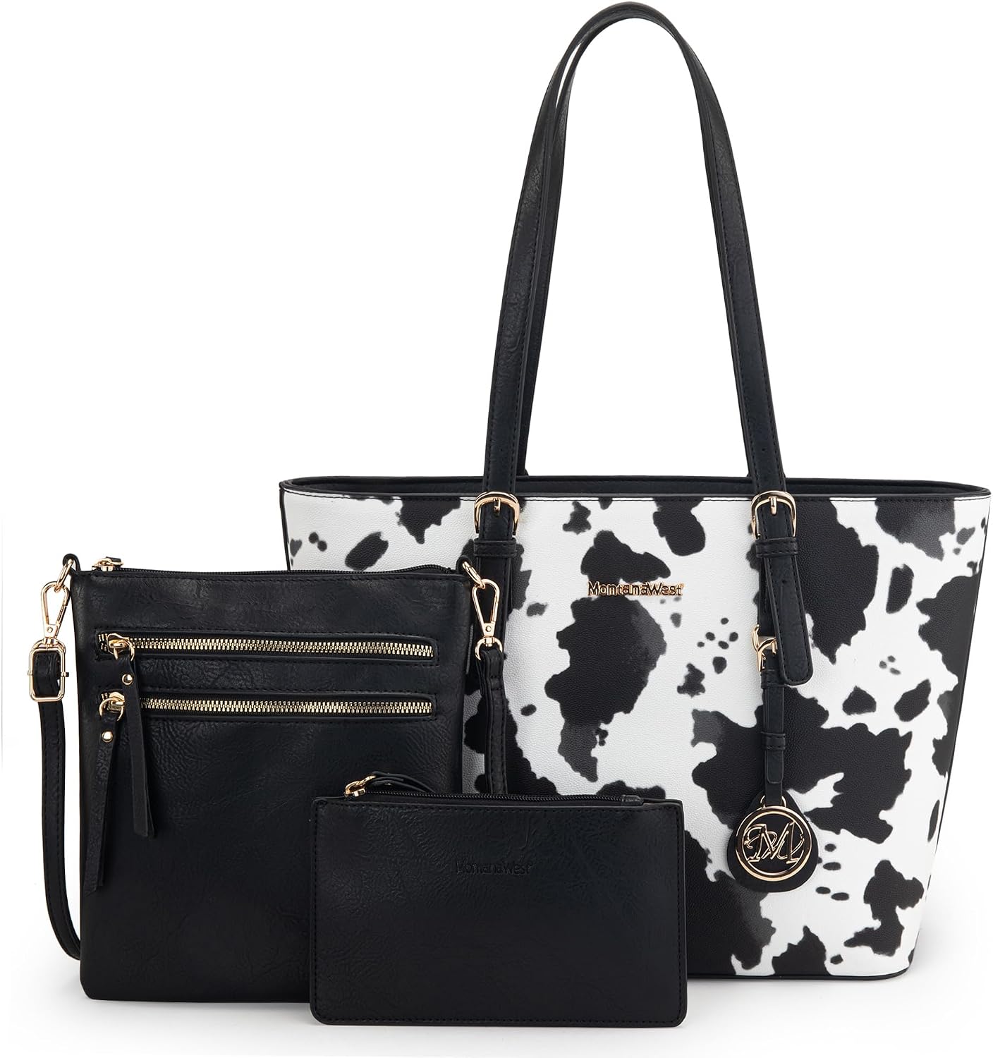 3Pcs Leopard Print Tote Bag Set for Women - Stylish Satchel Handbags with Concealed Carry Pocket