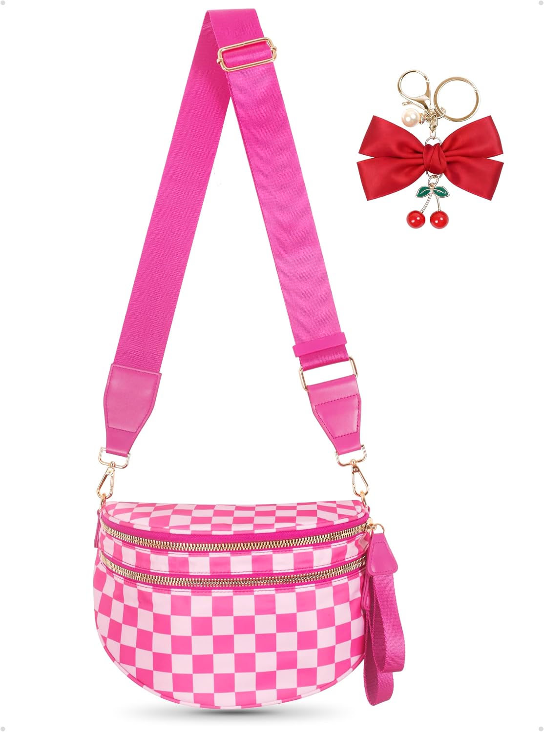 Leopard Print Crossbody Bag for Women - Spacious Nylon Bum Bag & Belt Wallet