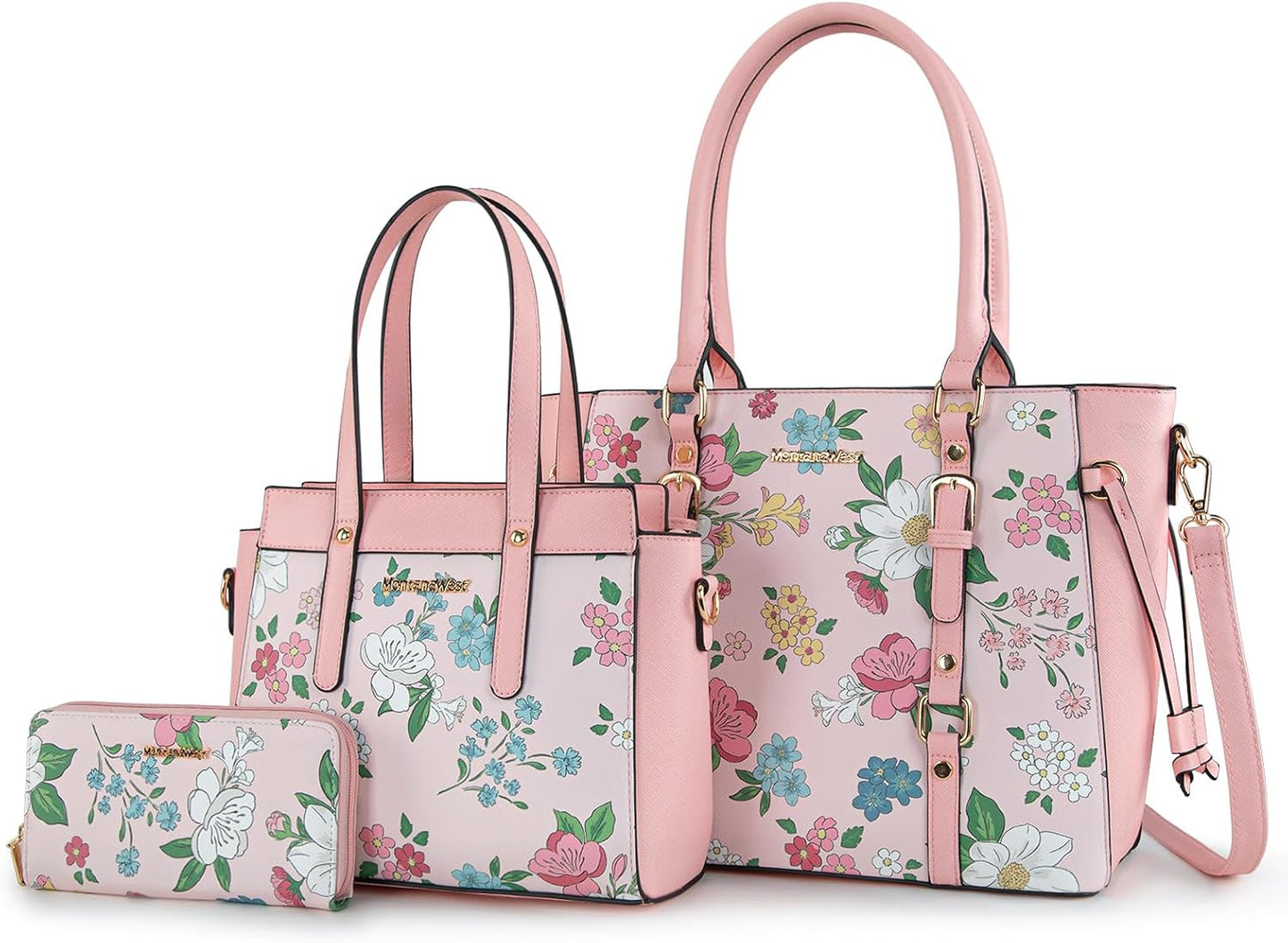 3PCS Purses for Women Set - Tote Bag, Shoulder Satchel, and Matching Wallet