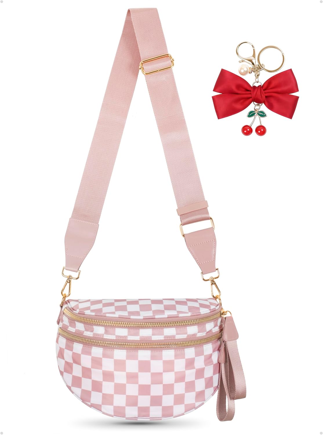 Leopard Print Crossbody Bag for Women - Spacious Nylon Bum Bag & Belt Wallet
