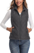 Women's Quilted Vest Lightweight Packable Puffer Gilet for Outdoor Travel