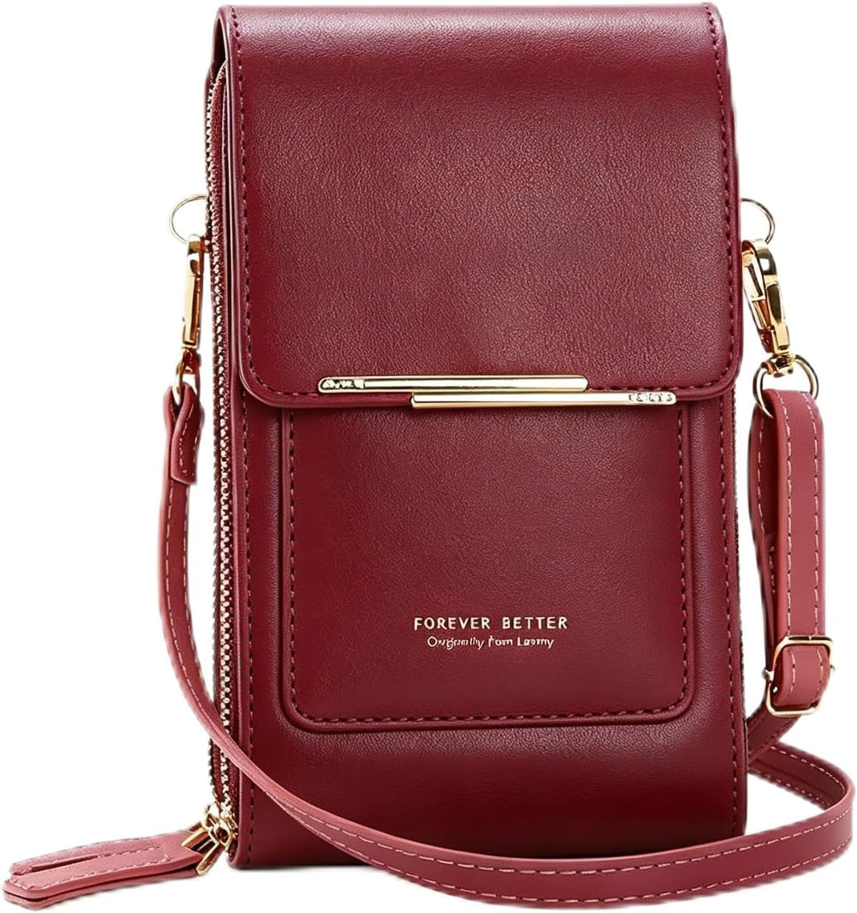 Touchscreen Phone Crossbody Bag for Women, RFID Blocking PU Leather Anti-Theft Wallet