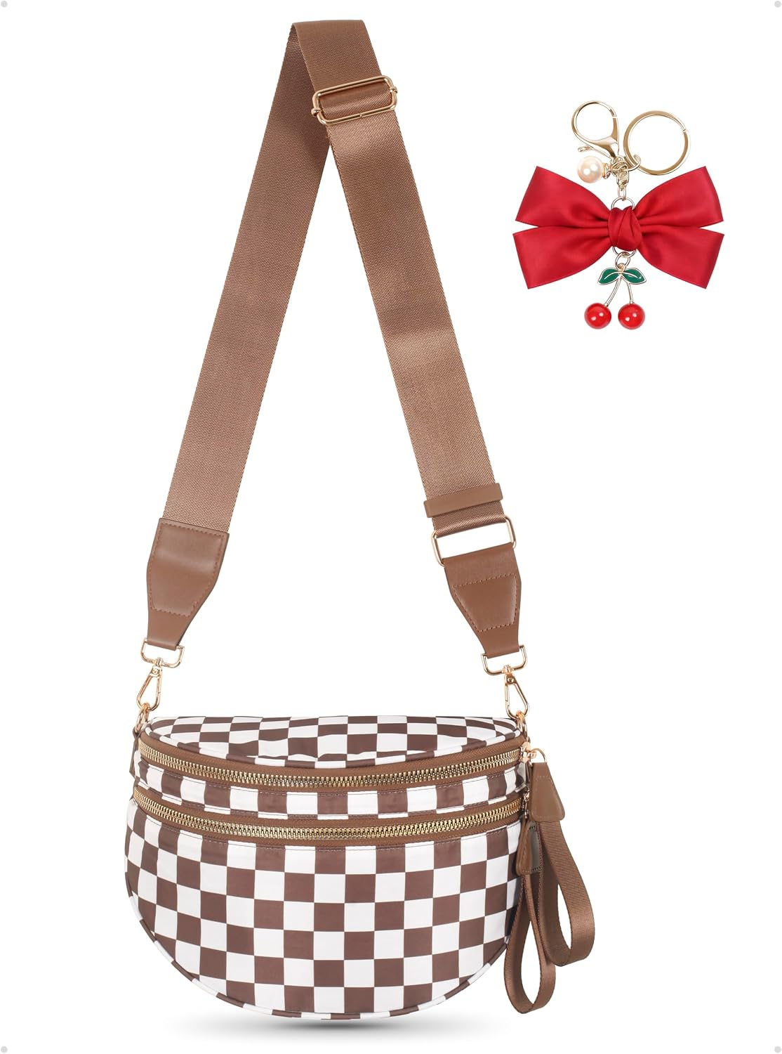 Leopard Print Crossbody Bag for Women - Spacious Nylon Bum Bag & Belt Wallet