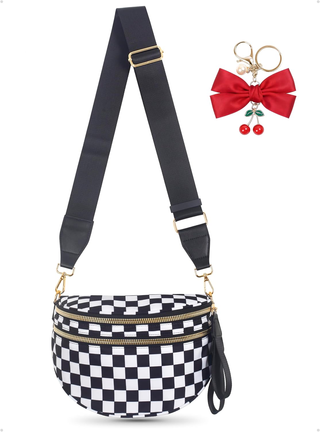 Leopard Print Crossbody Bag for Women - Spacious Nylon Bum Bag & Belt Wallet