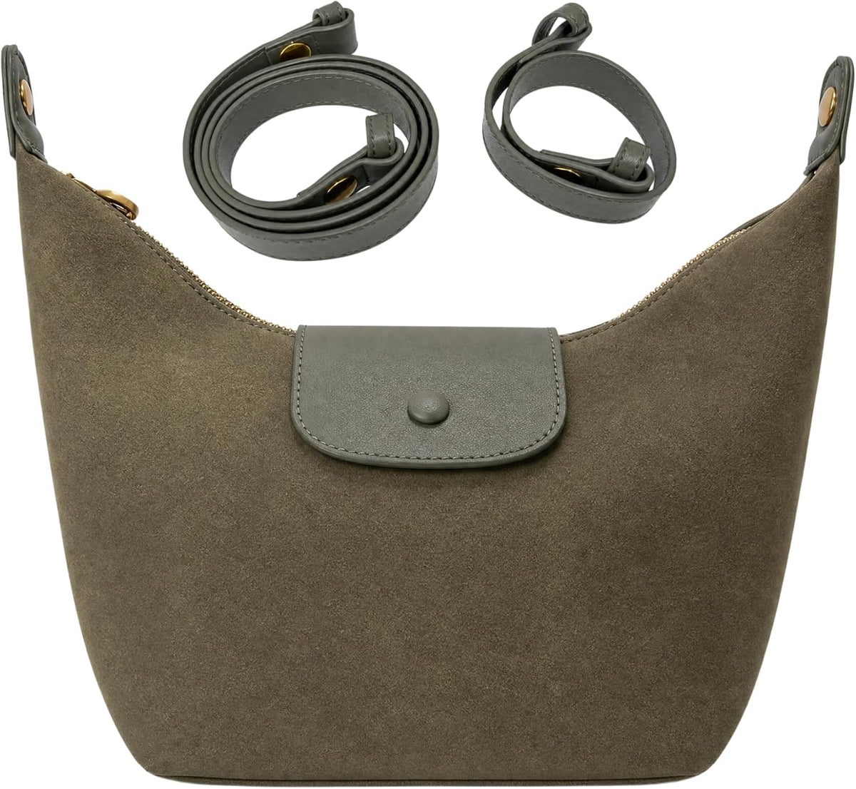 Small Crossbody Bag for Women, Frosted PU Leather Shoulder Purse Mini Hobo Handbag with 2 Removable Straps